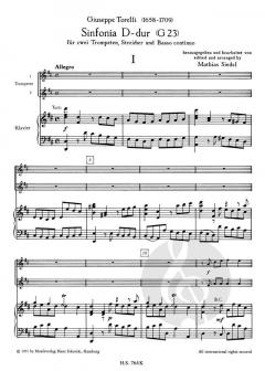 2 Konzerte D-dur von Giuseppe Torelli für 2 Trompeten, Streicher und Bc (G 23 und o. Nr. ) im Alle Noten Shop kaufen