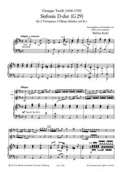 Sinfonia von Giuseppe Torelli für 2 Trompeten, 2 Oboen, Streicher und Bc im Alle Noten Shop kaufen