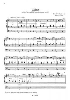 Walzer aus der Serenade für Streichorchester von Pjotr Iljitsch Tschaikowski für elektronische Orgel im Alle Noten Shop kaufen