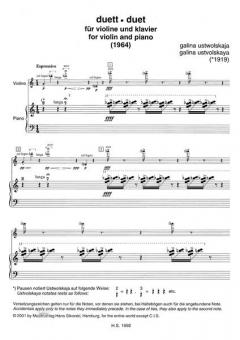 Duett für Violine und Klavier von Galina Ustwolskaja für Violine und Klavier im Alle Noten Shop kaufen