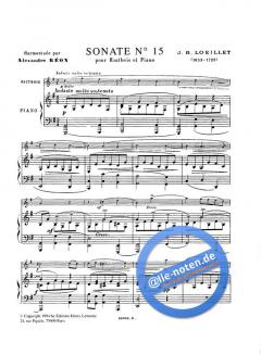 Sonate en sol majeur von Jean Baptiste Loeillet 'de Gant 