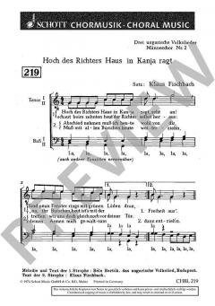 Drei ungarische Volkslieder Nr. 2 von Klaus Fischbach 