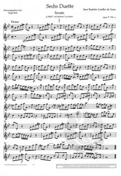 6 Duette op. 5 Heft 2 von Jean Baptiste Loeillet de Gant 