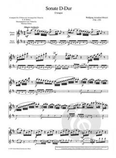 Sonate D-Dur KV 300h, 374d, 189a von Wolfgang Amadeus Mozart 