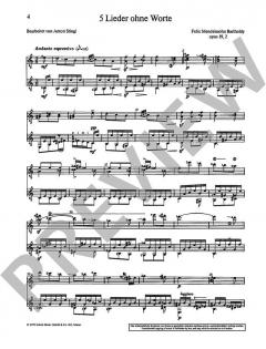 5 Lieder ohne Worte von Felix Mendelssohn Bartholdy 