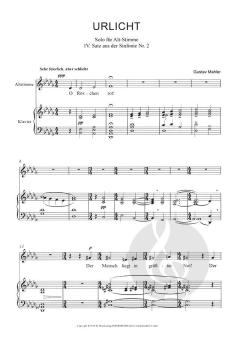 Urlicht (aus der Symphony No. 2) (Solo für Altstimme) von Gustav Mahler 