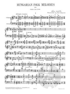 Ungarische Volkslieder von Béla Bartók 