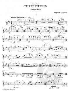 Three Studies (Solo Violin) von David J. Matthews im Alle Noten Shop kaufen
