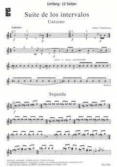 Suite de los intervalos (Gitarre) von Jonas Tamulionis 