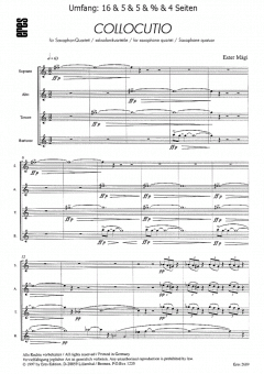 Collocutio (Saxophon-Quartett) von Ester Mägi 
