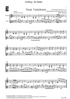 Neun Variationen (Violine, Viola) von Joh. Hinrich Loewe 