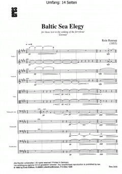 Baltic Sea Elegy (Partitur) (Rein Rannap) 