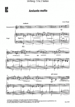 Andante molto (Klarinette mit Orgel) von Artur Kapp 