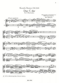 Duo C-Dur von Conradin Kreutzer für 2 Klarinetten im Alle Noten Shop kaufen
