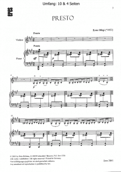 Presto (Violine & Klavier) von Ester Mägi im Alle Noten Shop kaufen