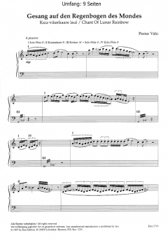 Gesang auf den Regenbogen des Mondes (Orgel) von Peeter Vähi im Alle Noten Shop kaufen