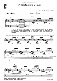 Depraefugium a-moll von Henning Frederichs 