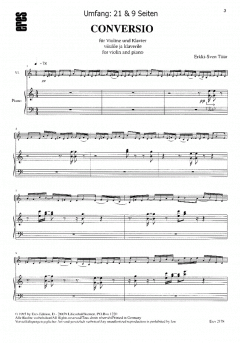 Conversio (Violine, Klavier) von Erkki-Sven Tüür im Alle Noten Shop kaufen