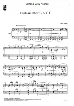 Fantasie über B-A-C-H (Violine, Klavier) von Artur Kapp im Alle Noten Shop kaufen