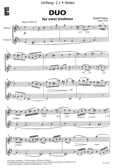 Duo (2 Violinen) von Rudolf Tobias im Alle Noten Shop kaufen