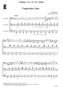 Ungarischer Tanz (Violoncello) von Thomas Kozlowski im Alle Noten Shop kaufen
