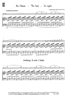 Der Schwan von Camille Saint-Saëns für Violoncello und Klavier im Alle Noten Shop kaufen