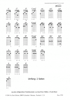 Ukulelen-Grifftabelle im Alle Noten Shop kaufen kaufen