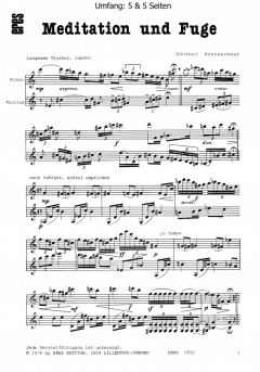 Meditation und Fuge (Flöte, Violine) (Günther Kretzschmar) 