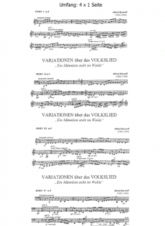 Variationen (Horn) von Alfred Hornoff für 4 Waldhörner