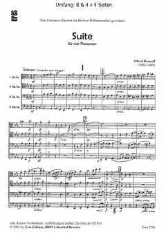 Suite für 4 Posaunen von Alfred Hornoff im Alle Noten Shop kaufen