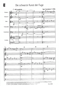 Die schwarze Kunst der Fuge (Partitur) (Igor Garshnek) 