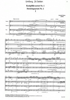 Streichquartett Nr. 1 d-moll von Rudolf Tobias im Alle Noten Shop kaufen (Partitur)
