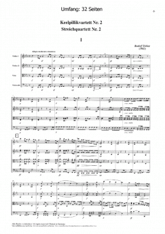 Streichquartett Nr. 2 c-moll von Rudolf Tobias im Alle Noten Shop kaufen (Partitur)