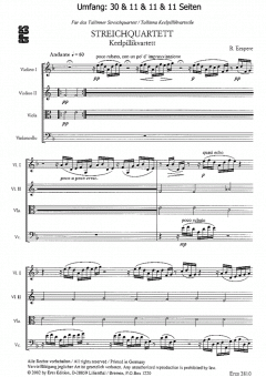Streichquartett (Partitur) von René Eespere im Alle Noten Shop kaufen (Partitur)