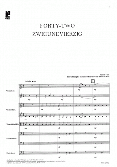 Zweiundvierzig (Streichorchester) von Peeter Vähi im Alle Noten Shop kaufen (Partitur)