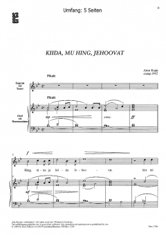 Kiida, mu hing Jehoovat (Gesang,Orgel) von Artur Kapp 