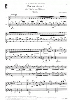 Modus vivendi (Violine, Gitarre) von René Eespere im Alle Noten Shop kaufen