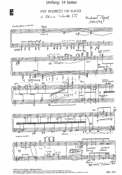 Vier Intermezzi von Michael Töpel 