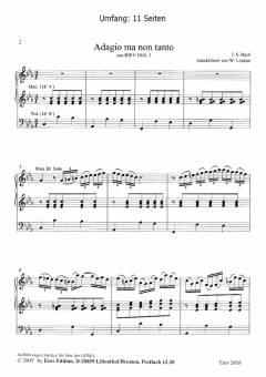 Drei Transkriptionen von Johann Sebastian Bach 