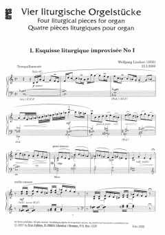 Vier liturgische Orgelstücke von Wolfgang Lindner im Alle Noten Shop kaufen