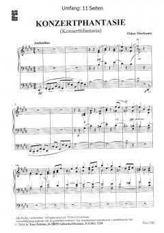 Konzertphantasie (Orgel) von Oskar Merikanto im Alle Noten Shop kaufen