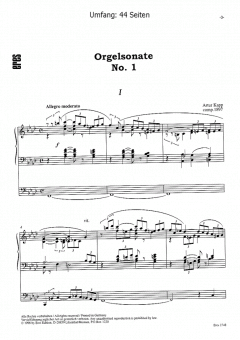 Orgelsonate Nr. 1 von Artur Kapp im Alle Noten Shop kaufen