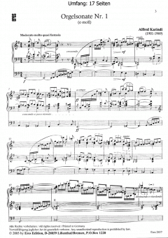 Orgelsonate Nr. 1 von Alfred Karindi im Alle Noten Shop kaufen