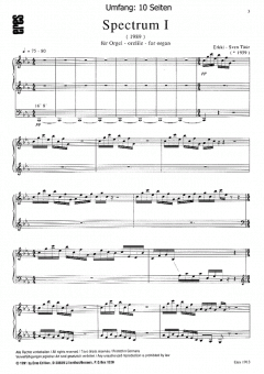 Spectrum I (Orgel) von Erkki-Sven Tüür im Alle Noten Shop kaufen