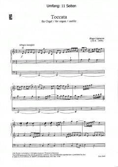 Toccata (Orgel) von Hugo Lepnurm im Alle Noten Shop kaufen
