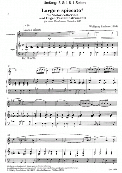 Largo e spiccato (Violoncello mit Orgel) von Wolfgang Lindner im Alle Noten Shop kaufen