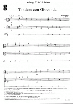 Tandem con Gioconda (Violine, Violoncello) von Raimo Kangro 