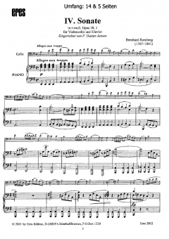 Sonate IV (op.38,1) von Bernhard Romberg 