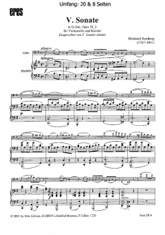 Sonate V (op.38,2) von Bernhard Romberg 