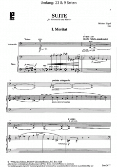 Suite (Violoncello, Klavier) von Michael Töpel im Alle Noten Shop kaufen
